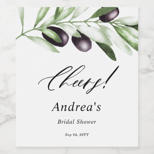 Olijfbijkantoor Vrijgezellenfeest Wijn Etiket (Enkel label)