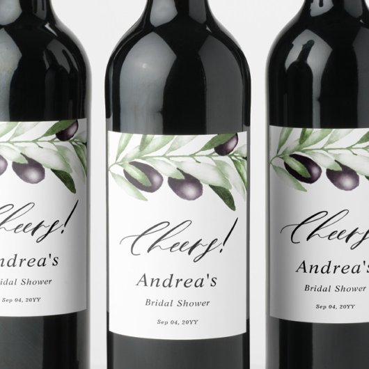 Olijfbijkantoor Vrijgezellenfeest Wijn Etiket