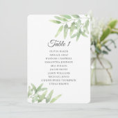 Olijfbijkantoren. Eenvoudige bruiloft-zitkaarten Kaart (Staand voorkant)