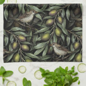 Olijfbijkantoren en Warblers Theedoek (Gevouwen)