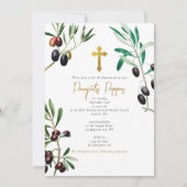 Olijfbijkantoren Grieks-orthodox Christening Bapti Kaart (Voorkant)