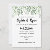 Olijfbijkantoren huwelijksuitnodiging kaart (Voorkant)