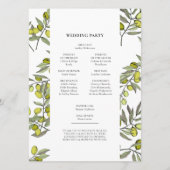 Olijfbijkantoren lijst dubbelzijdig huwelijk programmakaart (Achterkant)