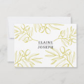 Olijfbijkantoren Natuur Greenery Botanical Wedding RSVP Kaartje (Achterkant)