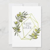 Olijfbijkantoren Natuur Greenery Botanical Wedding Save The Date (Voorkant)