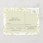 Olijfbijkantoren Natuur Greenery Botanical Wedding Uitnodiging Briefkaart (Achterkant)