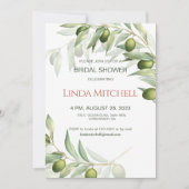 Olijfbijkantoren Waterverf Rustisch Vrijgezellenfe Kaart (Voorkant)