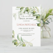 Olijfbijkantoren Waterverf Rustisch Vrijgezellenfe Kaart (Staand voorkant)