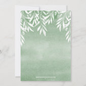 Olijfbijtak Botanisch Vrijgezellenfeest Kaart (Achterkant)