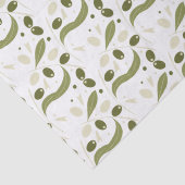 Olijfbijtak en bladeren naadloos patroon tissuepapier (Detail)