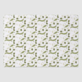 Olijfbijtak en bladeren naadloos patroon tissuepapier (Voorkant)