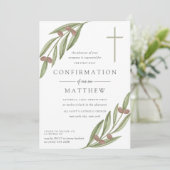 Olijfbijtak Heilige Communie of Bevestiging Kaart (Staand voorkant)