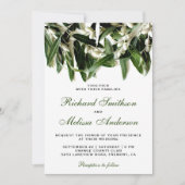 Olijfbijtak laat botanische bruiloft uitnodigen kaart (Voorkant)
