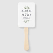 Olijfbijtak waterverf schilderde trouwerij handwaaier (Voorkant)