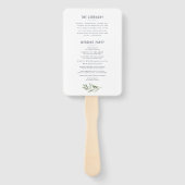 Olijfbijtak waterverf schilderde trouwerij handwaaier (Achterkant)