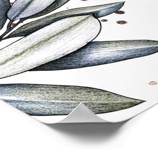 Olijfbijtak Wedding Seating Chart 36"x24" Poster (Hoek)