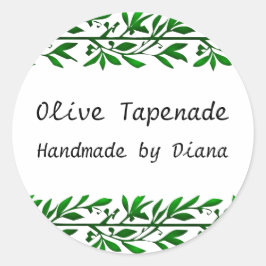 Olijfblad aangepaste recept of zeep label Stickers