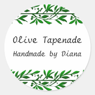 Olijfblad aangepaste recept of zeep label Stickers