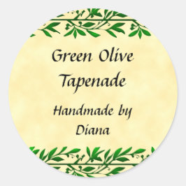 Olijfblad aangepaste recept of zeep label Stickers