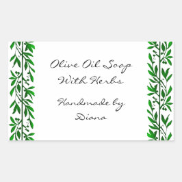 Olijfblad aangepaste recept of zeep label Stickers