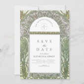 Olijfblad Boog Art Nouveau bruiloft Save The Date (Voorkant)