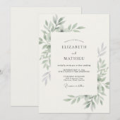 Olijfblad Eucalyptus Bruiloft Kaart (Voorkant / Achterkant)