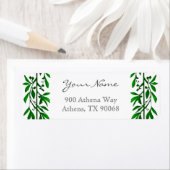 Olijfblad groen bewerkbare retour adreslabels etiket (Insitu)