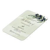 Olijfblad groen waterverf bruiloft uitnodiging magneet (Linkerzijde)