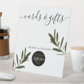 Olijfblad Groene Huwelijkskaarten & Cadeaus Reclamebord Met Voetstuk (Insitu)