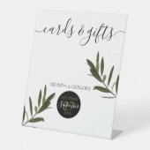 Olijfblad Groene Huwelijkskaarten & Cadeaus Reclamebord Met Voetstuk (Voorkant)