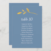 Olijfblad. Tafelnummer met zitplaatsen in het blau (Voorkant / Achterkant)