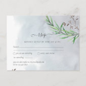 Olijfblad Trouw Stof Blauw Citroen RSVP Briefkaart (Voorkant)