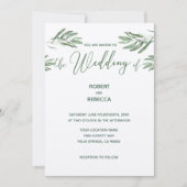 Olijfbladeren bruiloft uitnodiging (Voorkant)