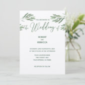 Olijfbladeren bruiloft uitnodiging (Staand voorkant)