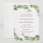 Olijfbladeren bruiloft uitnodiging (Voorkant / Achterkant)