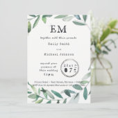 Olijfbladeren Bruiloft/Verloving/Diner Typeset Kaart (Staand voorkant)