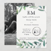 Olijfbladeren Bruiloft/Verloving/Diner Typeset Kaart (Voorkant / Achterkant)