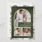 Olijfbladeren Fotocollage QR Code Vrijgezellenfees Kaart (Achterkant)