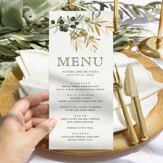 Olijfbladeren Gouden Tak Huwelijk Menu