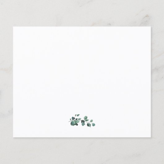 Olijfbladeren, Greenery Wedding Invitation Flyer (Achterkant)