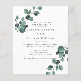 Olijfbladeren, Greenery Wedding Invitation Flyer