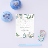 Olijfbladeren, Greenery Wedding Invitation Flyer (Enkel)