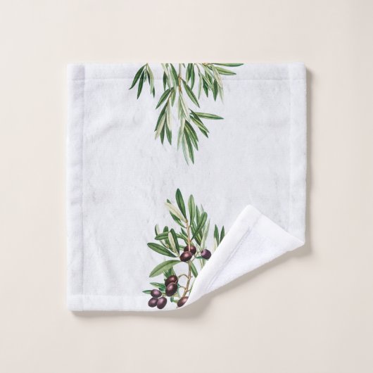 Olijfbladeren Grieks eiland Middellandse Zee Bad Handdoek (Wasdoekje)