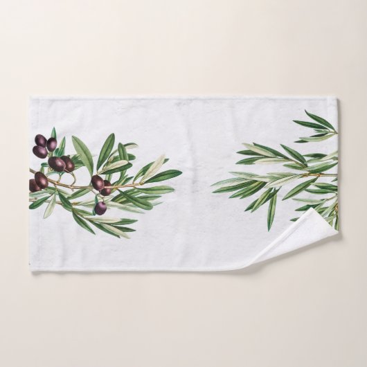 Olijfbladeren Grieks eiland Middellandse Zee Bad Handdoek (Handdoek)