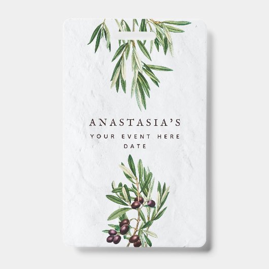 Olijfbladeren Grieks eiland Middellandse Zee Badge (Voorkant)