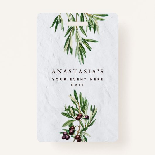 Olijfbladeren Grieks eiland Middellandse Zee Badge (Voorkant)