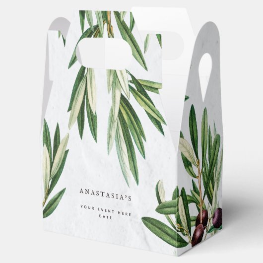 Olijfbladeren Grieks eiland Middellandse Zee Bedankdoosjes (Geopend)
