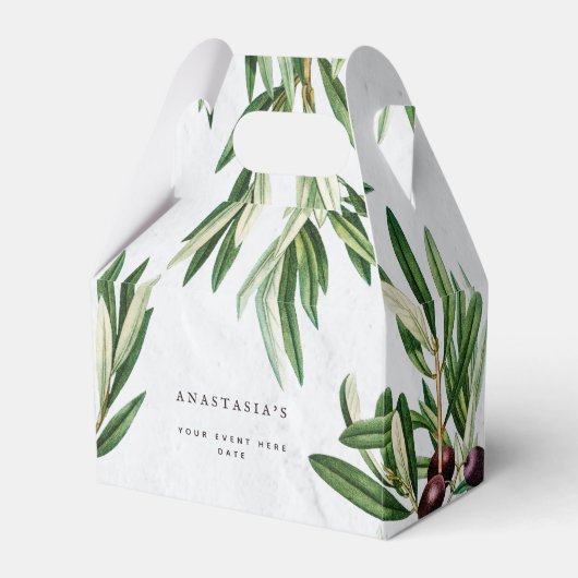 Olijfbladeren Grieks eiland Middellandse Zee Bedankdoosjes (Voorkant Zijde)