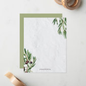 Olijfbladeren Grieks eiland Middellandse Zee Notitiekaartje (Voorkant / Achterkant in situ)