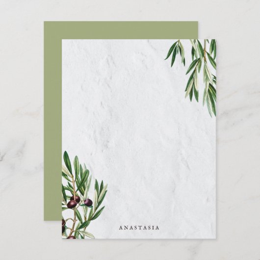 Olijfbladeren Grieks eiland Middellandse Zee Notitiekaartje (Voorkant / Achterkant)